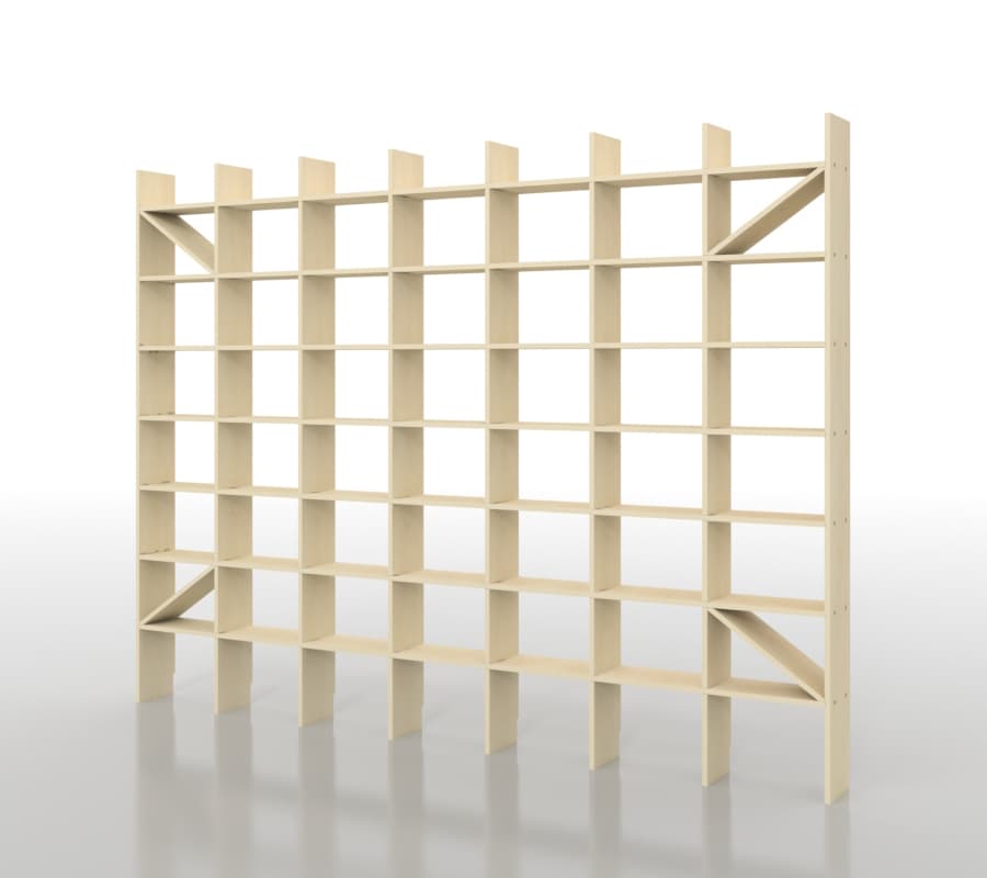 壁一面のA5判本棚 奥行180mm 縦8コマ×横7コマ|本棚の通販はマルゲリータ