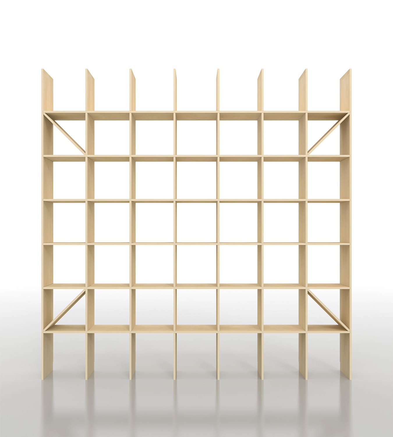 壁一面の本棚 奥行350mm（最下段なし）縦7コマ×横7コマ|Shelfシリーズ