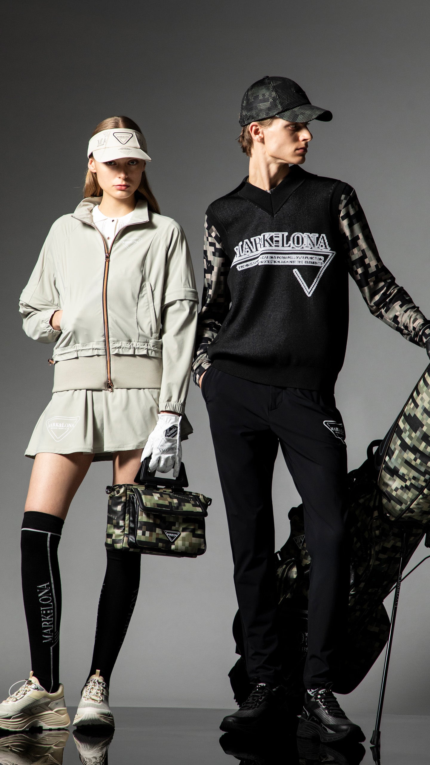 完売限定1点】lunar caddy suits ネイビー マークアンドロナ MARK