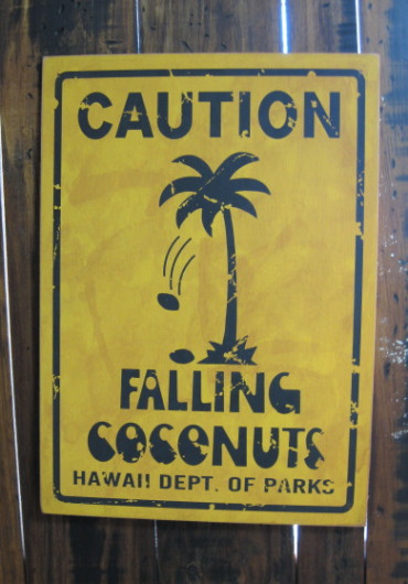 ハワイアンなマリン系木製看板（サインボード）