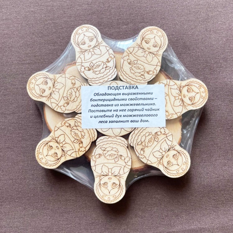 ロシア雑貨店マリンカ / マトリョーシカ木製コースターmatocoaster2