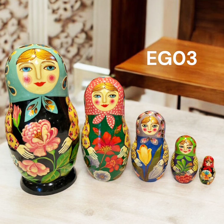 ロシア雑貨店マリンカ / エレーナ・ガモワ作 マトリョーシカeg03-5p
