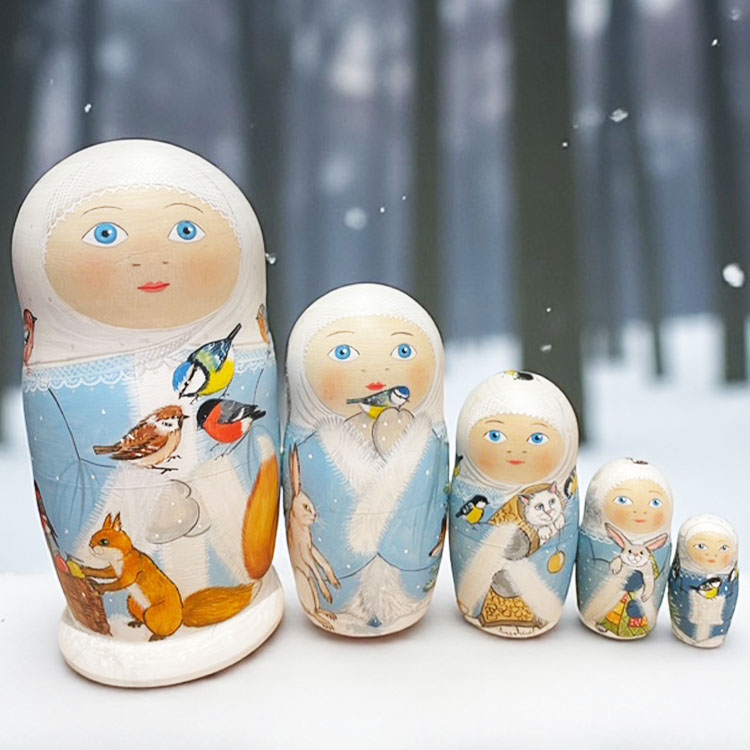 ロシア雑貨店マリンカ / タチアナ・ボボワ作 マトリョーシカtb144-5p