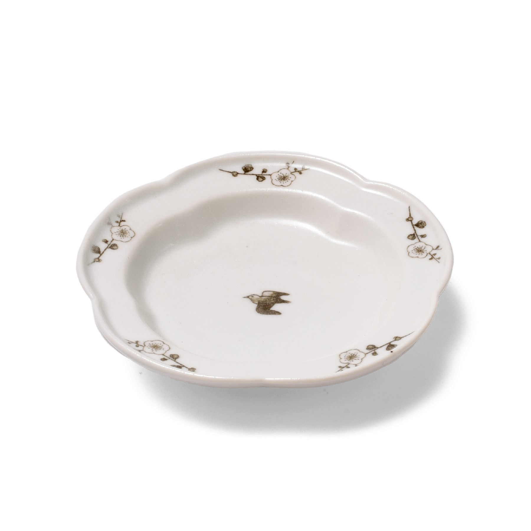 レコメンド :: 植物モチーフの器 :: 梅花 4寸皿 - マルミツウェブ