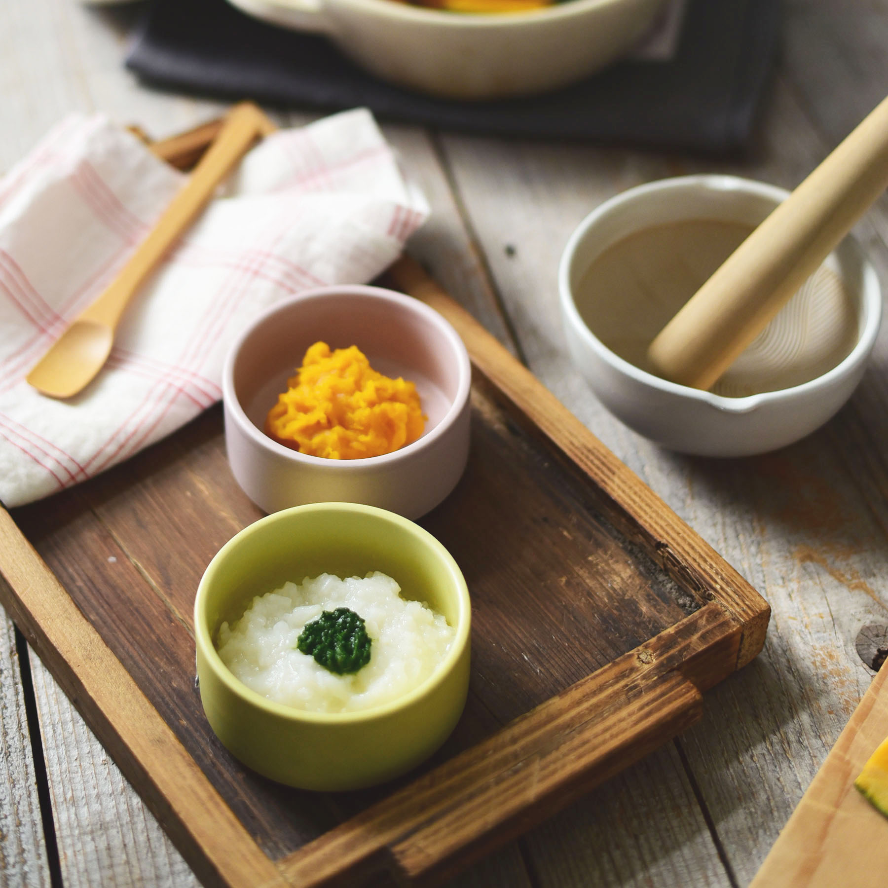 ギフトセット :: 出産 :: 離乳食セット(ミント・レモン) - マルミツ