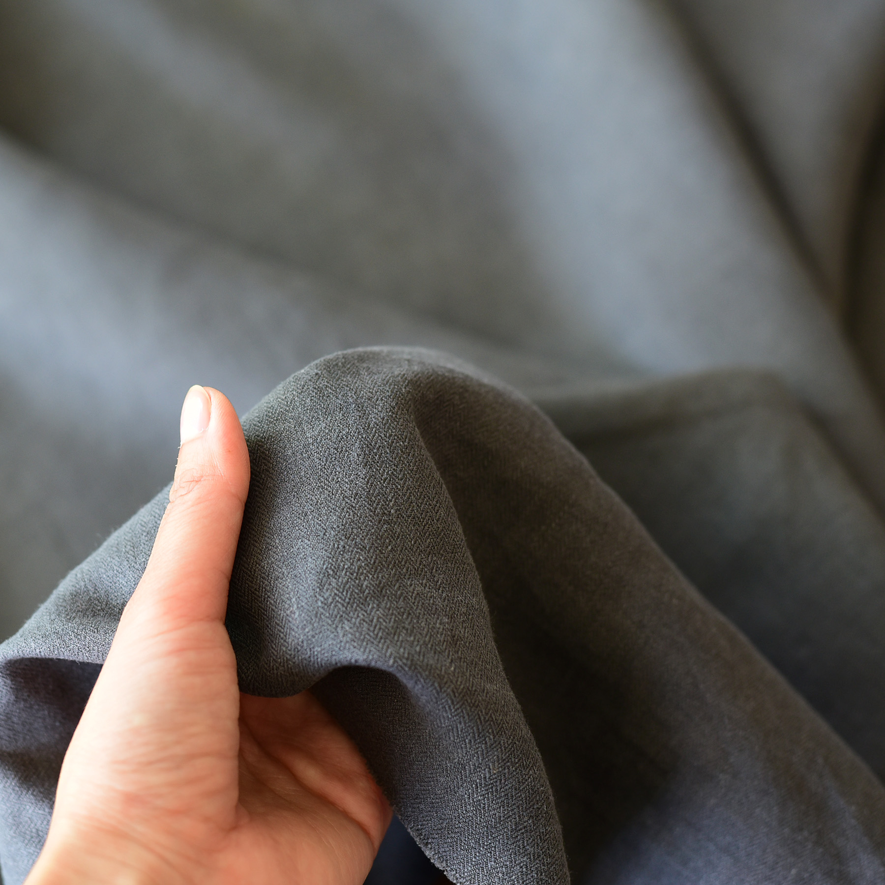 キッチンリネン :: 布・生地 :: ヘリンボン♯40(チャコールグレー