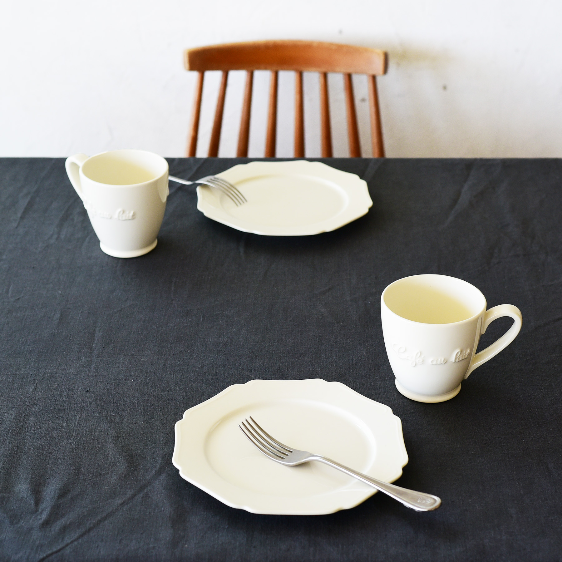 キッチンリネン :: 布・生地 :: ヘリンボン♯40(チャコールグレー