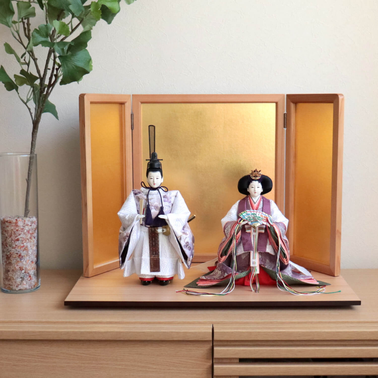 雛人形 内閣総理大臣賞受賞作家 松宝作 35号 立雛 有職 雲立涌 紫