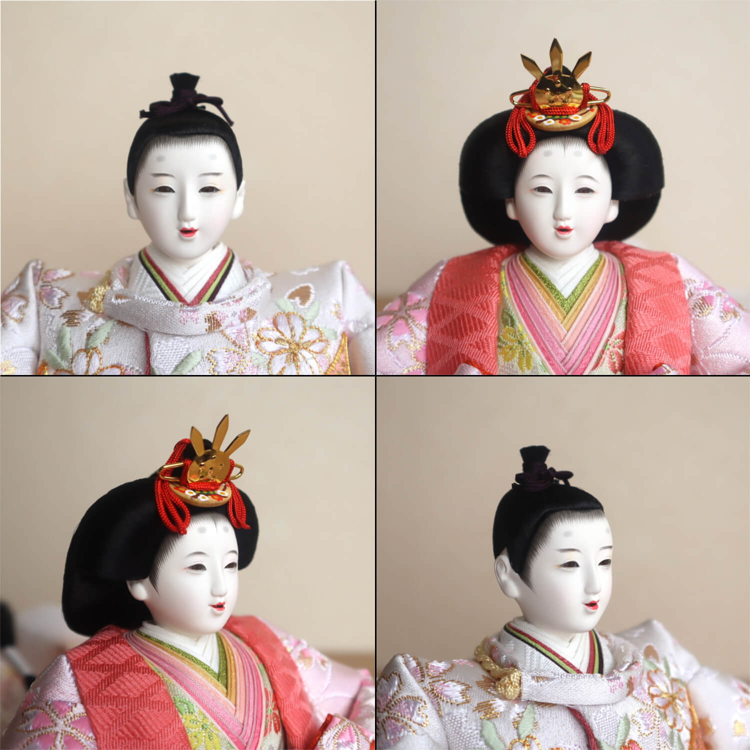 雛人形 最新作 小出松寿作十一番 金彩京刺繍 金駒「桜刺繍と熨斗目に梅