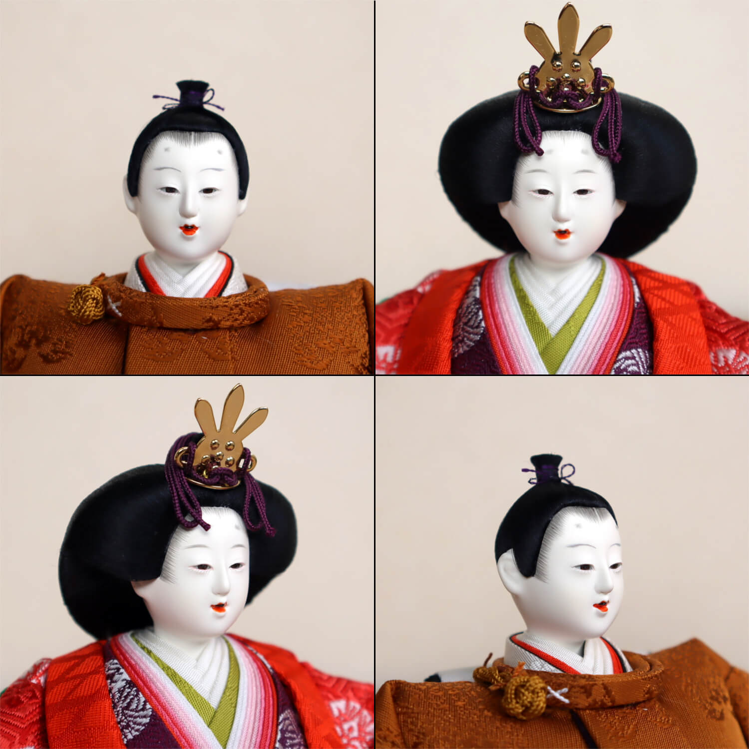 雛人形 大橋弌峰作 京都 芥子 朱雀大路大極殿雛 正絹西陣織黄櫨染 天皇