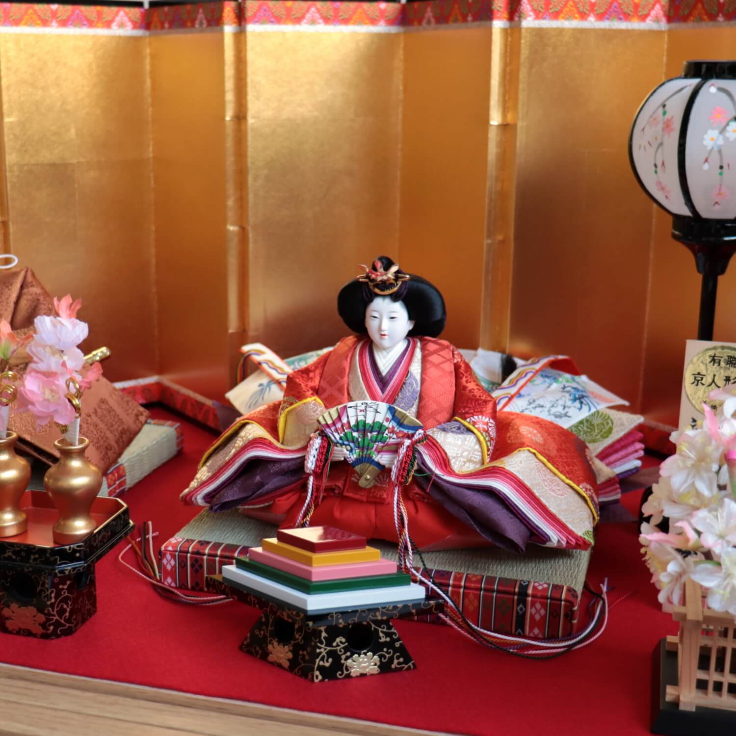 雛人形 京都・大橋弌峰作 京十番正絹西陣織黄呂染 頭師：松翠作 有職