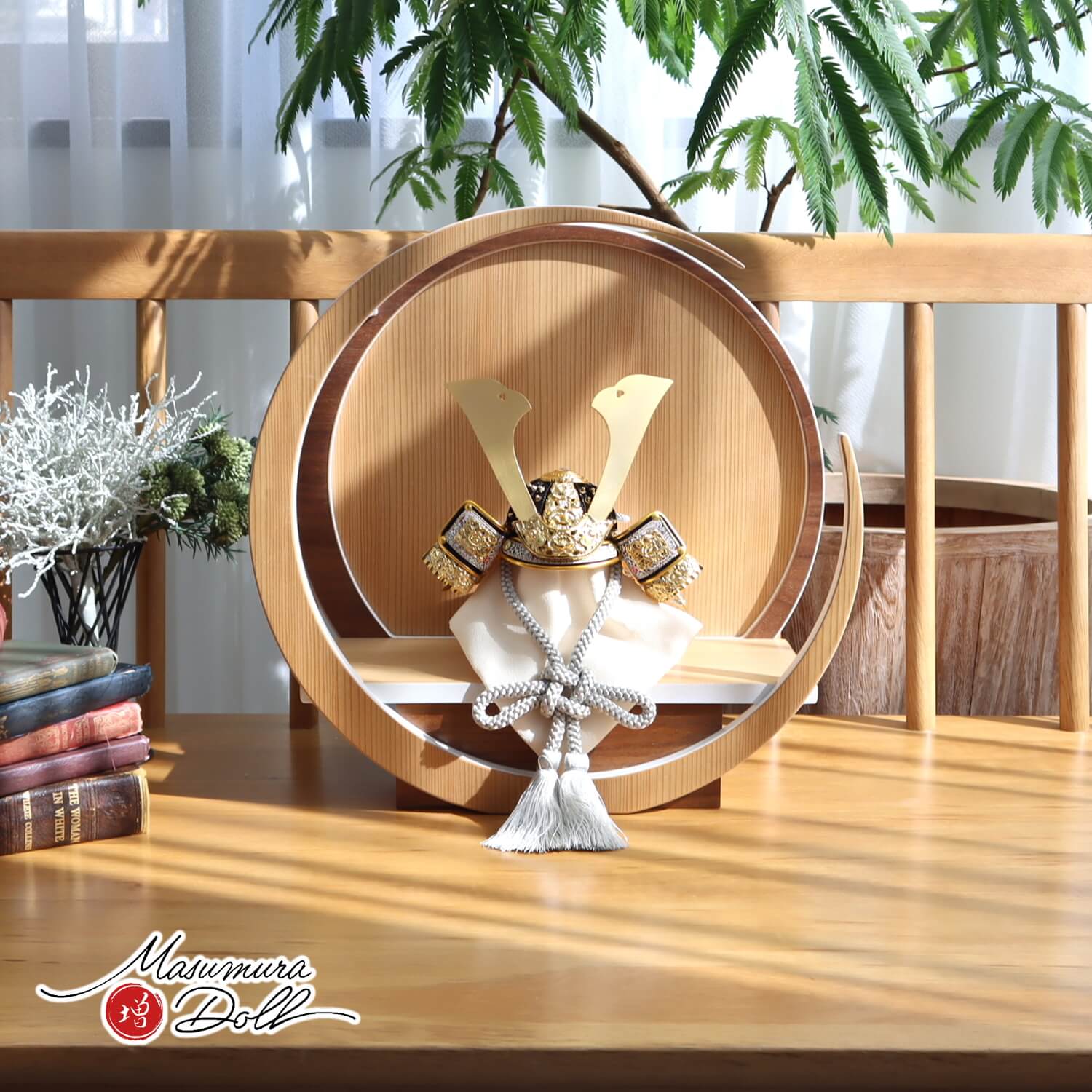 五月人形 伝統工芸士 誠山作 淡黒水色兜 37A 月-tsuki- 日本製円形