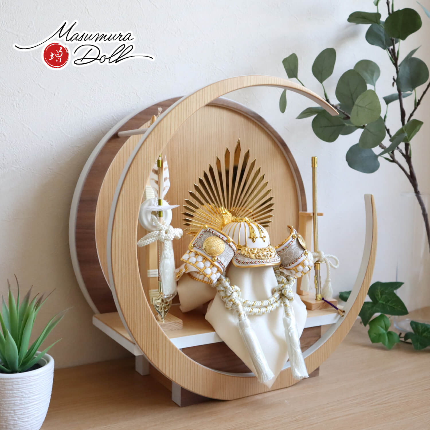 最新作 完全日本製ホワイト ゴールド 武将 豊臣秀吉 兜 37A 月-tsuki