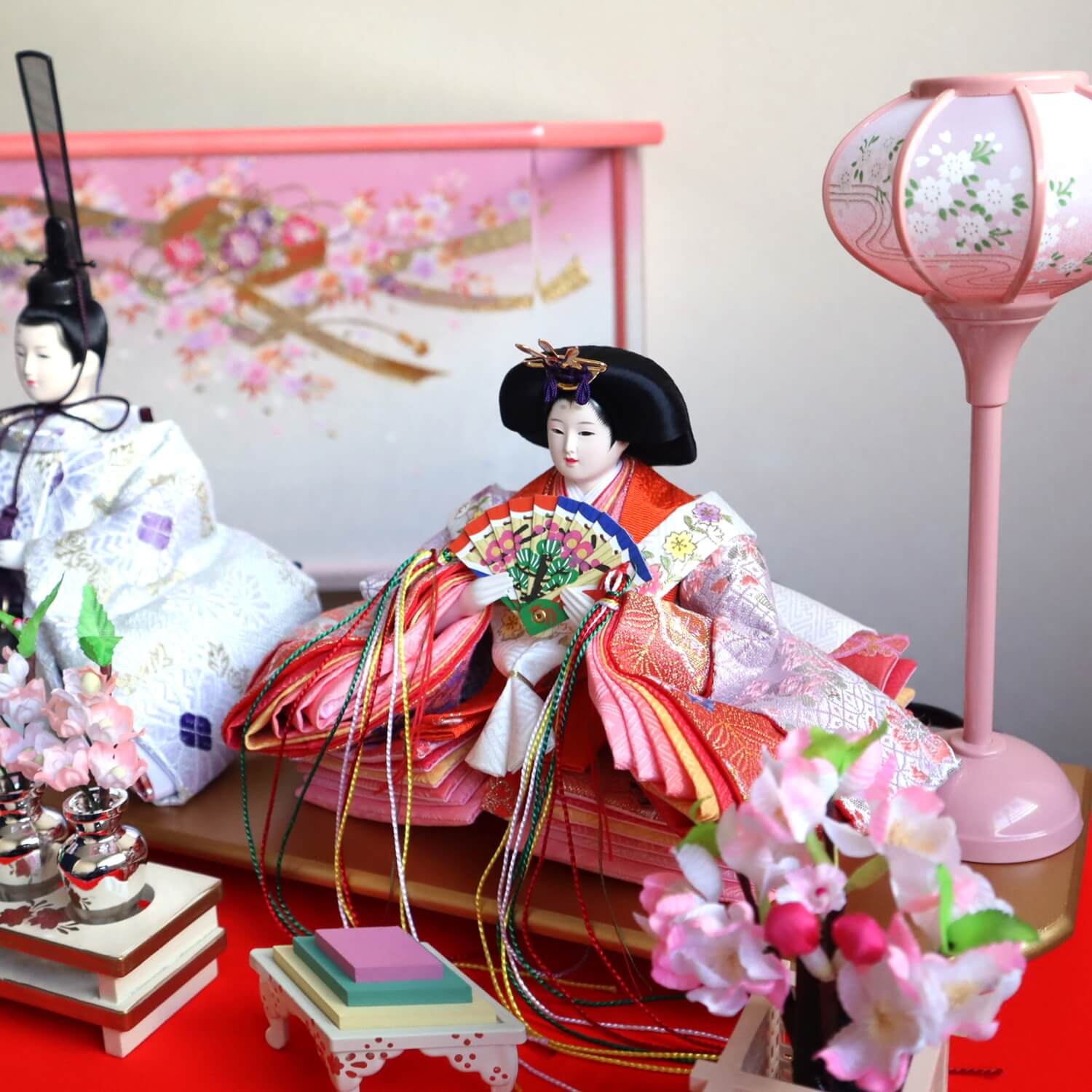 残りわずか【特別セール商品】【日本製】親王 桜金襴衣装 ☆ 六角