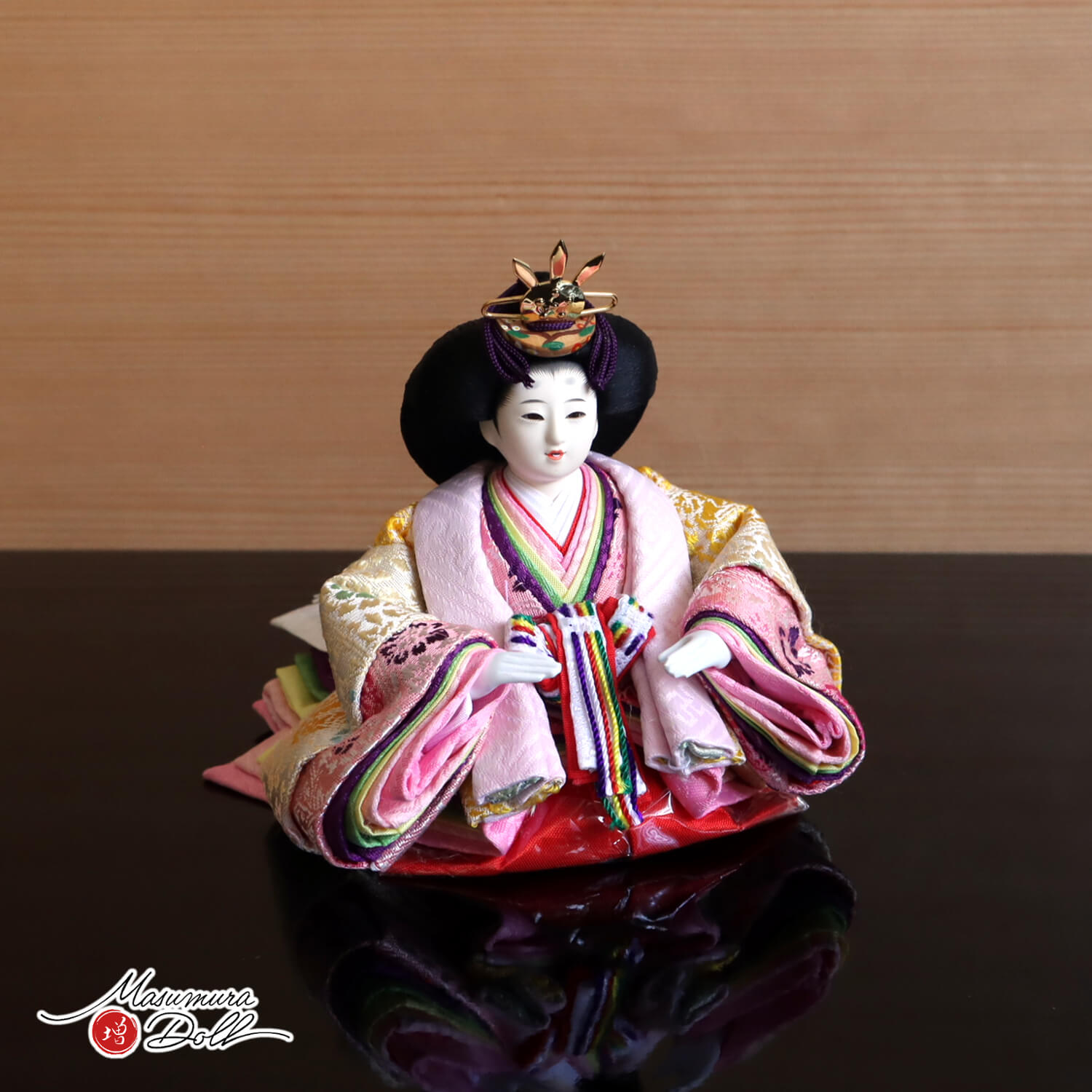 雛人形 最新作 華峰作 柳 親王 京都 大嶋金襴謹製 西陣織 鳳凰丸 月