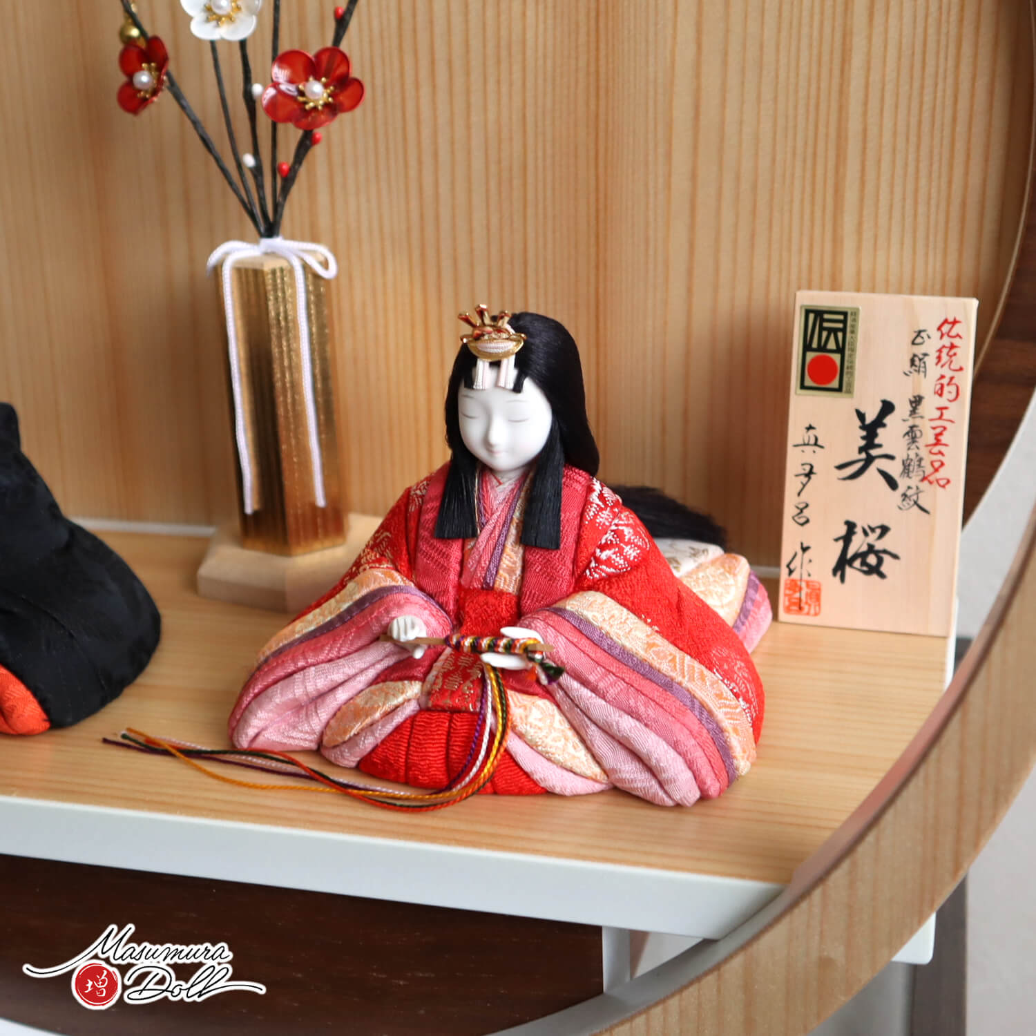 雛人形 伝統的工芸品 三世・金林真多呂作 「美桜」正絹(誉勘商店謹製