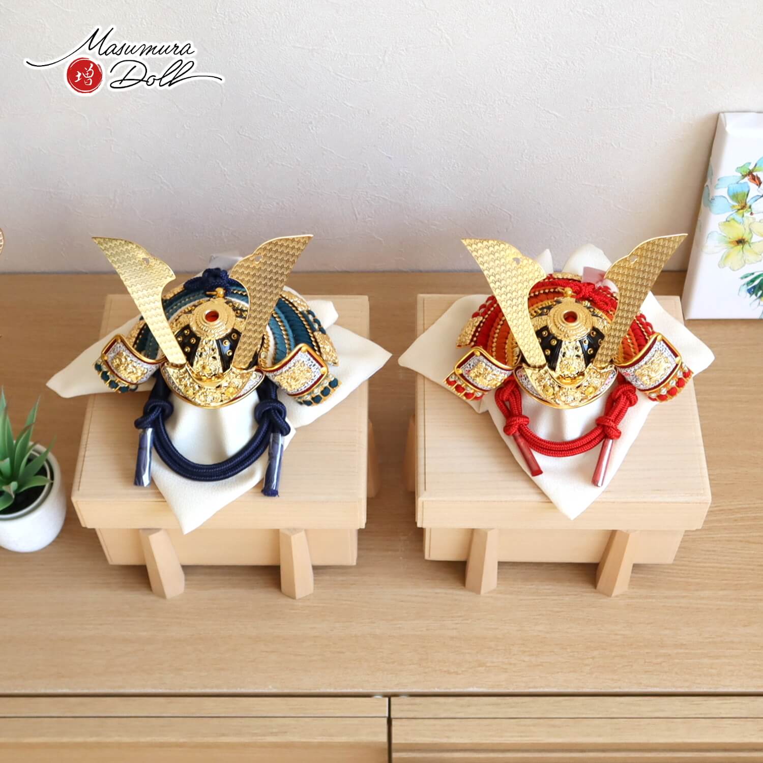 最新作 選べる兜2種類 ☆ 伝統工芸士 誠山作 7号 (赤/紺)糸 金小札