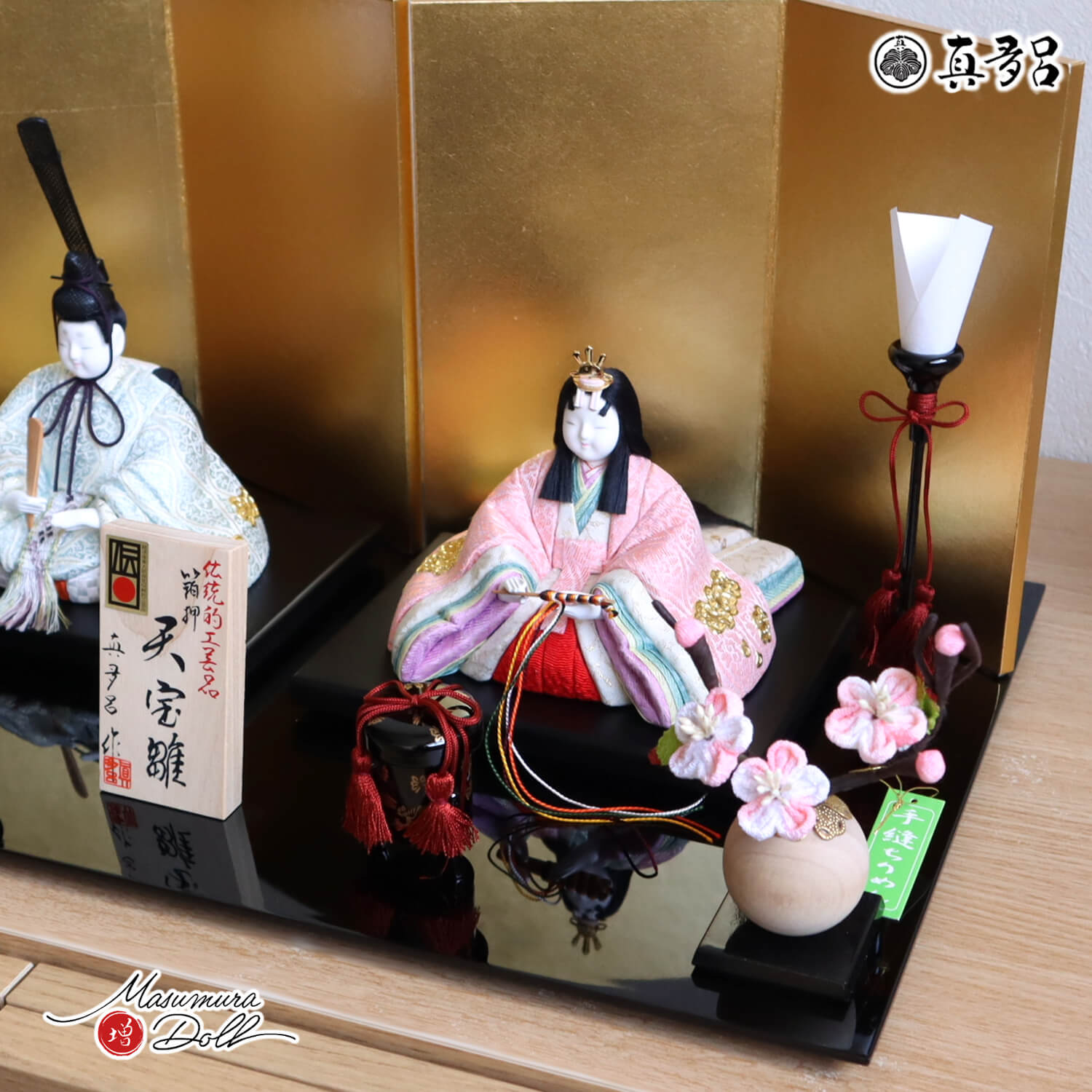 雛人形 最新作 伝統的工芸品 三世・金林真多呂作 伝産・天宝雛 箔押