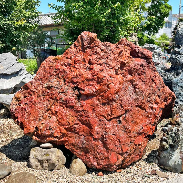 津軽錦石（青森県産）特大 景石 幅2.25m 銘石 庭石 碧玉 ジャスパー