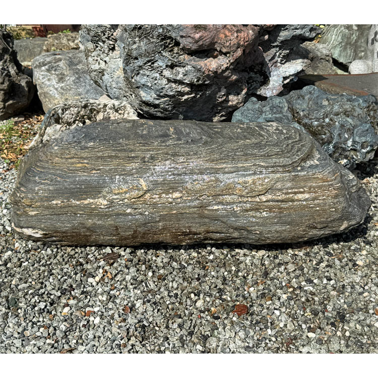 三波石 銘石 景石 庭石 天然石 145cm 群馬県産 青石 沓脱石 踏み石