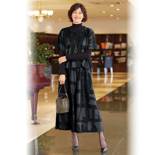 総柄 セットアップ 大きいサイズ M LL 4L | 京都通販ミセスの