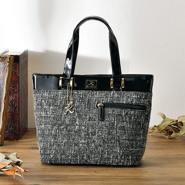 ユリ・コジマ ツイード調手提げバッグ Yuri Kojima | 京都通販ミセスの