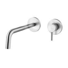 スティック 壁付混合水栓S ブラッシュドシルバー(TA05629)｜洗面所・水