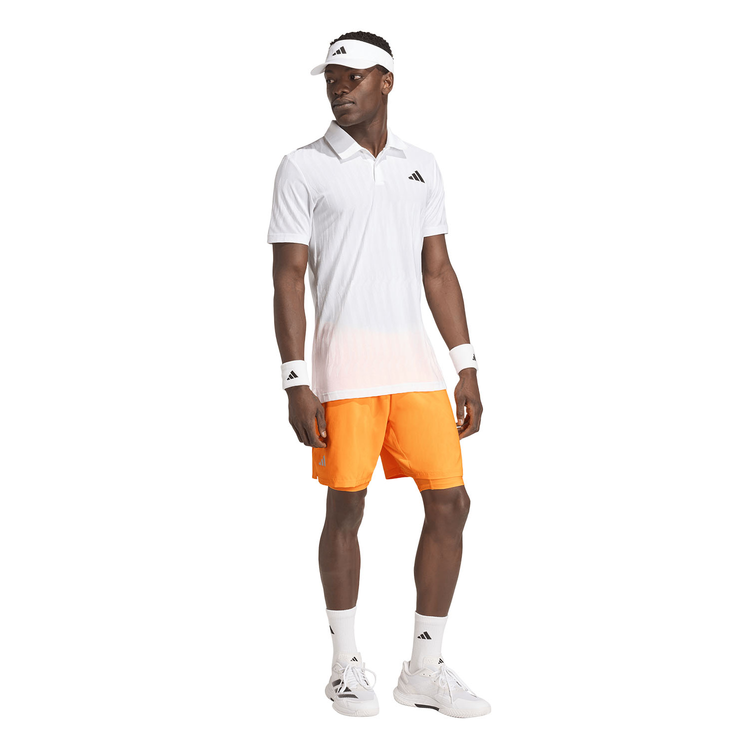 adidas Club CLIMACOOL 2 in 1 Men's Tennis Shorts Lucid Tangerine