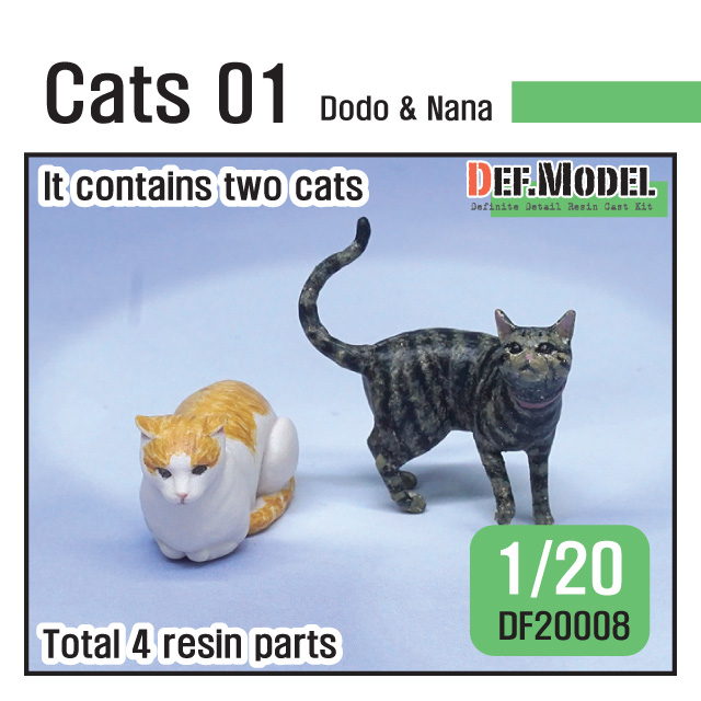 DEF.MODEL[DF20008]1/20 ジオラマアクセサリー 猫セット「ドドとナナ