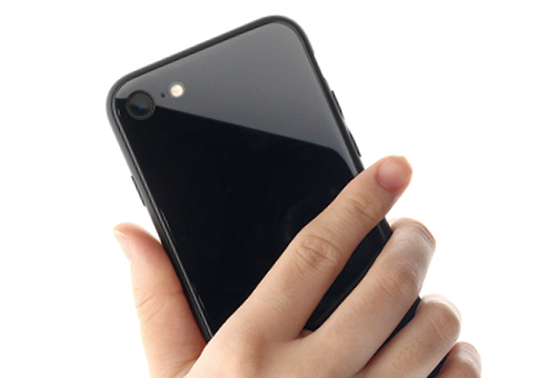 iPhone 8/7 背面ガラスシェルケース「SHELL GLASS」 ブラック｜スマホ