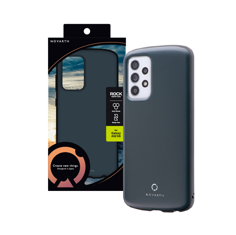 Galaxy A52 5G SC-53B 耐衝撃ハイブリッドケース「ROCK」 ダークグレー