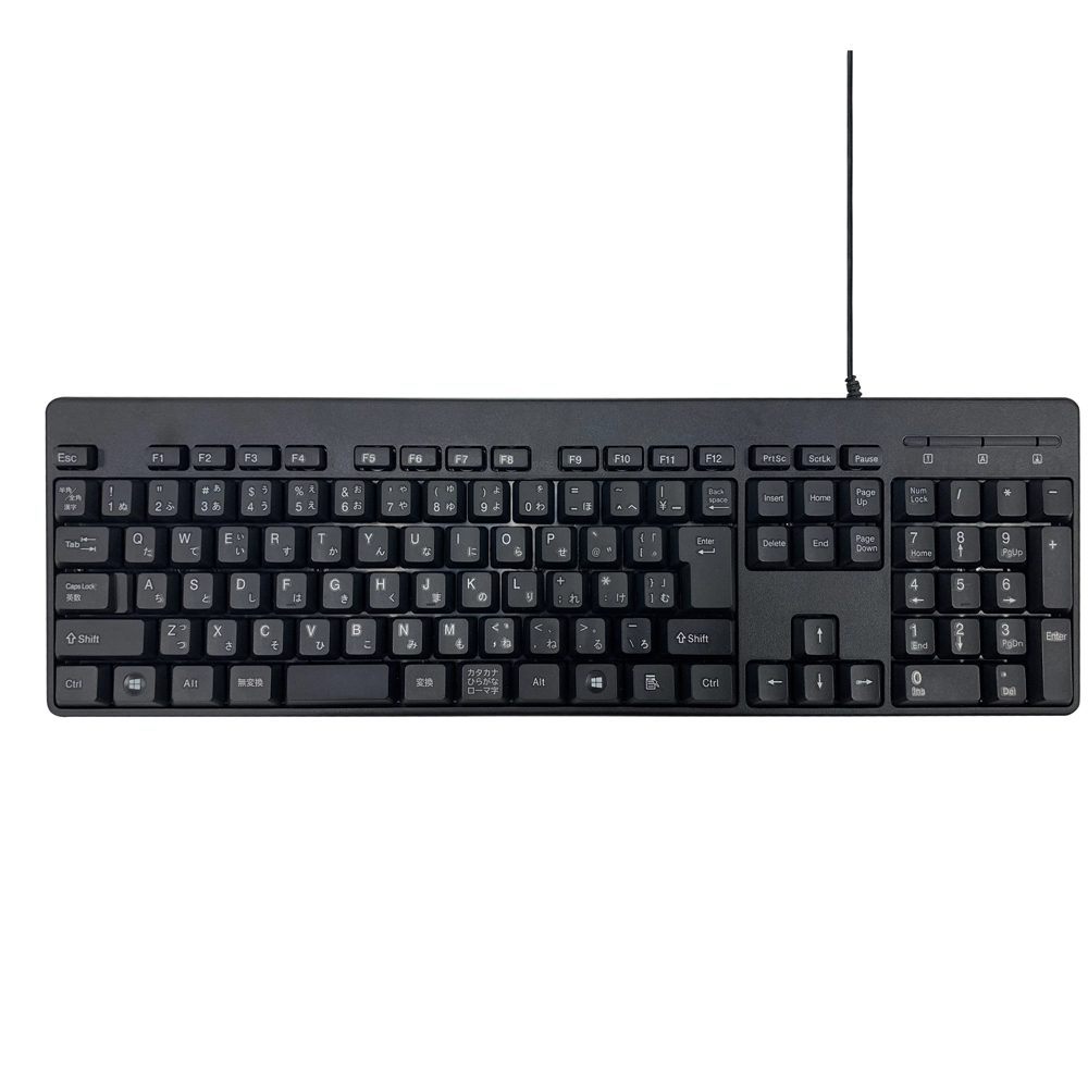 109日本語キー配列 USB接続キーボード ブラック｜スマホ(タブレット