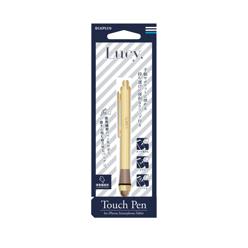 スマートフォン(汎用) タッチペン「Lucy. スタイラスペン」 クリップ付