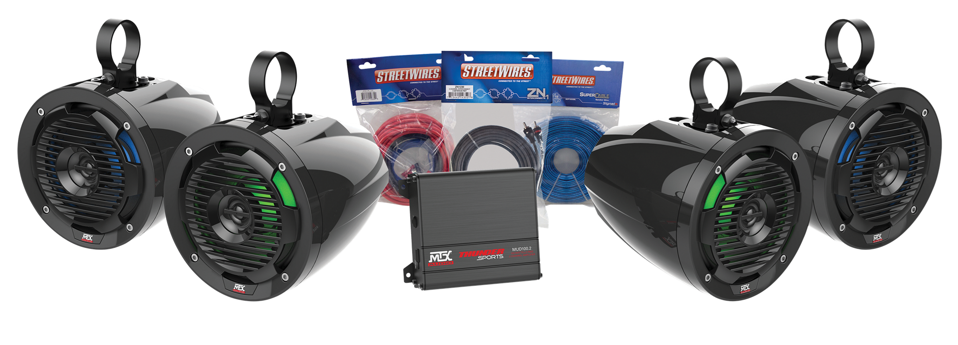 UNI-2-ADDON Amplifier and Four Roll Cage Speaker Audio Package