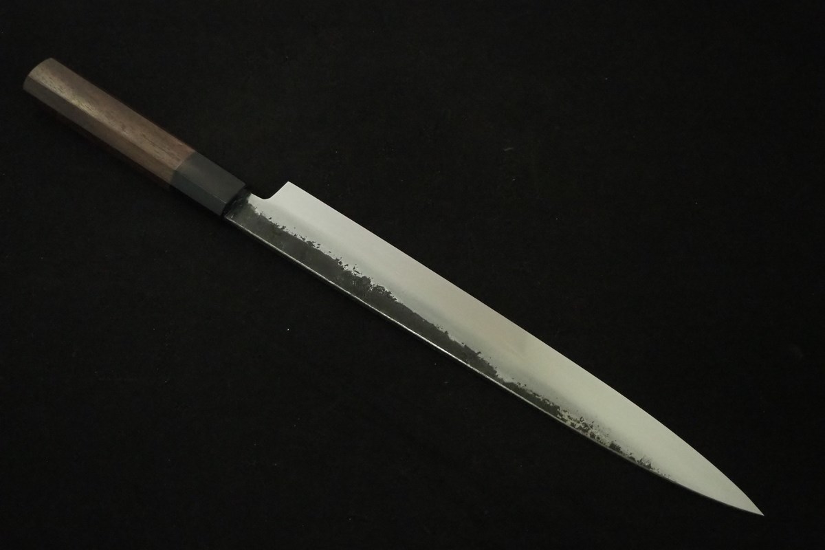 藤 秋友義彦作 甲伏柳刃300㎜・両刃 | 和式鍛造ナイフ専門店 宗正刃物