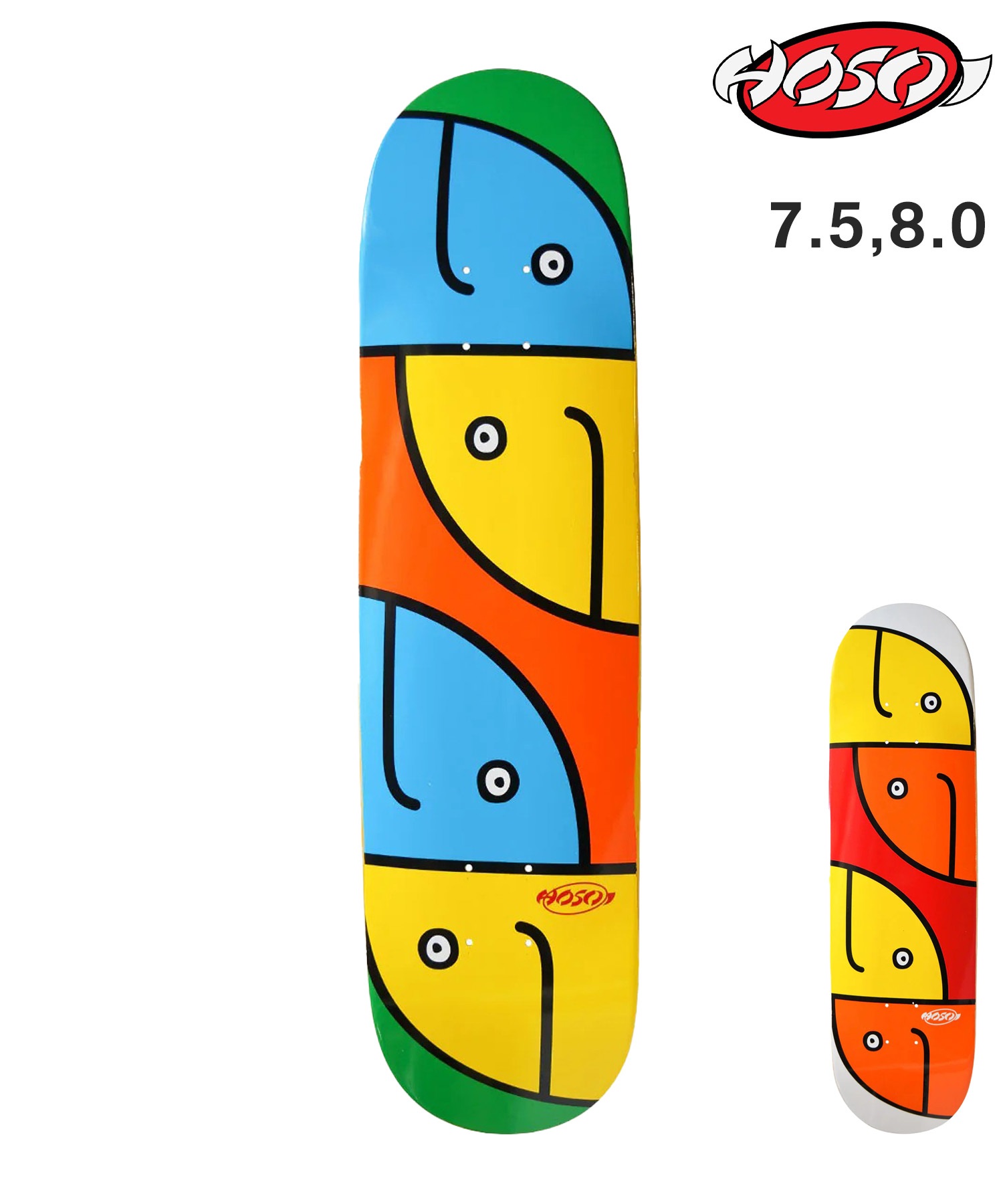 HOSOI スケートボード デッキ 7.75,8.0inch GONZ FISH ムラサキ