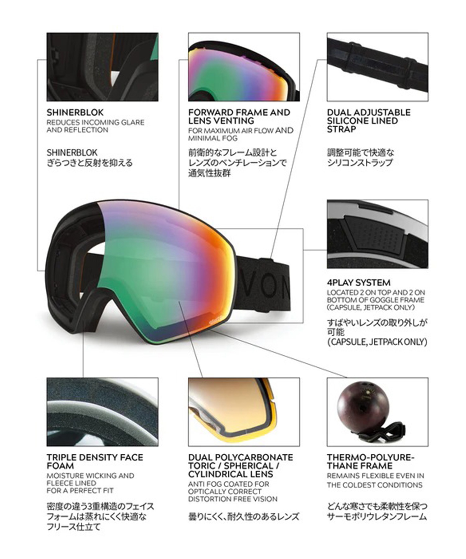 VONZIPPER ボンジッパー ENCORE スノーボード ゴーグル ユニセックス