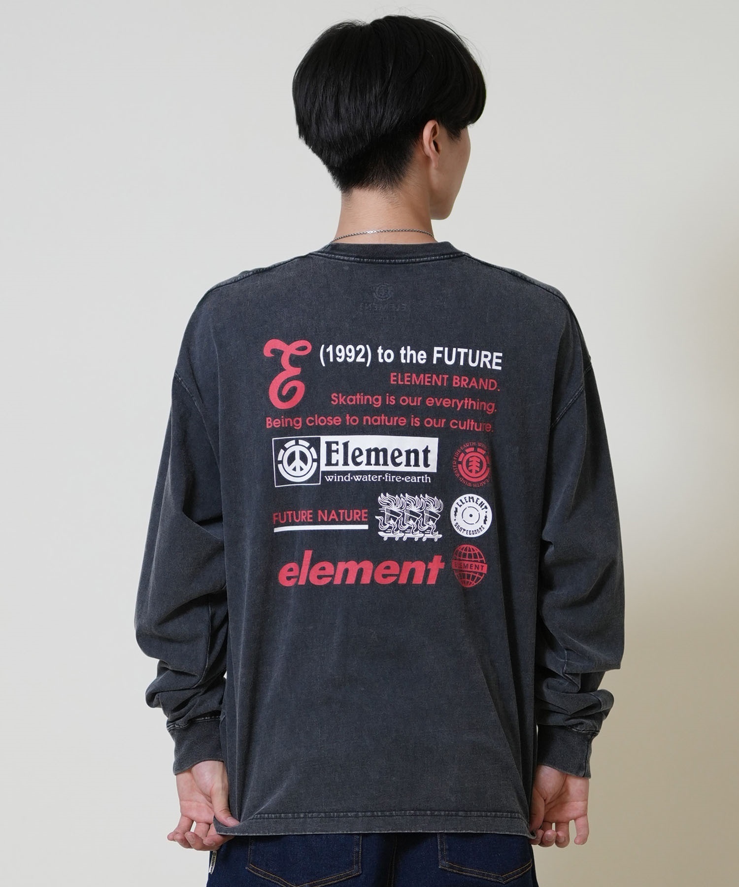 ELEMENT エレメント 長袖 Tシャツ ロンT メンズ 古着風 ヴィンテージ