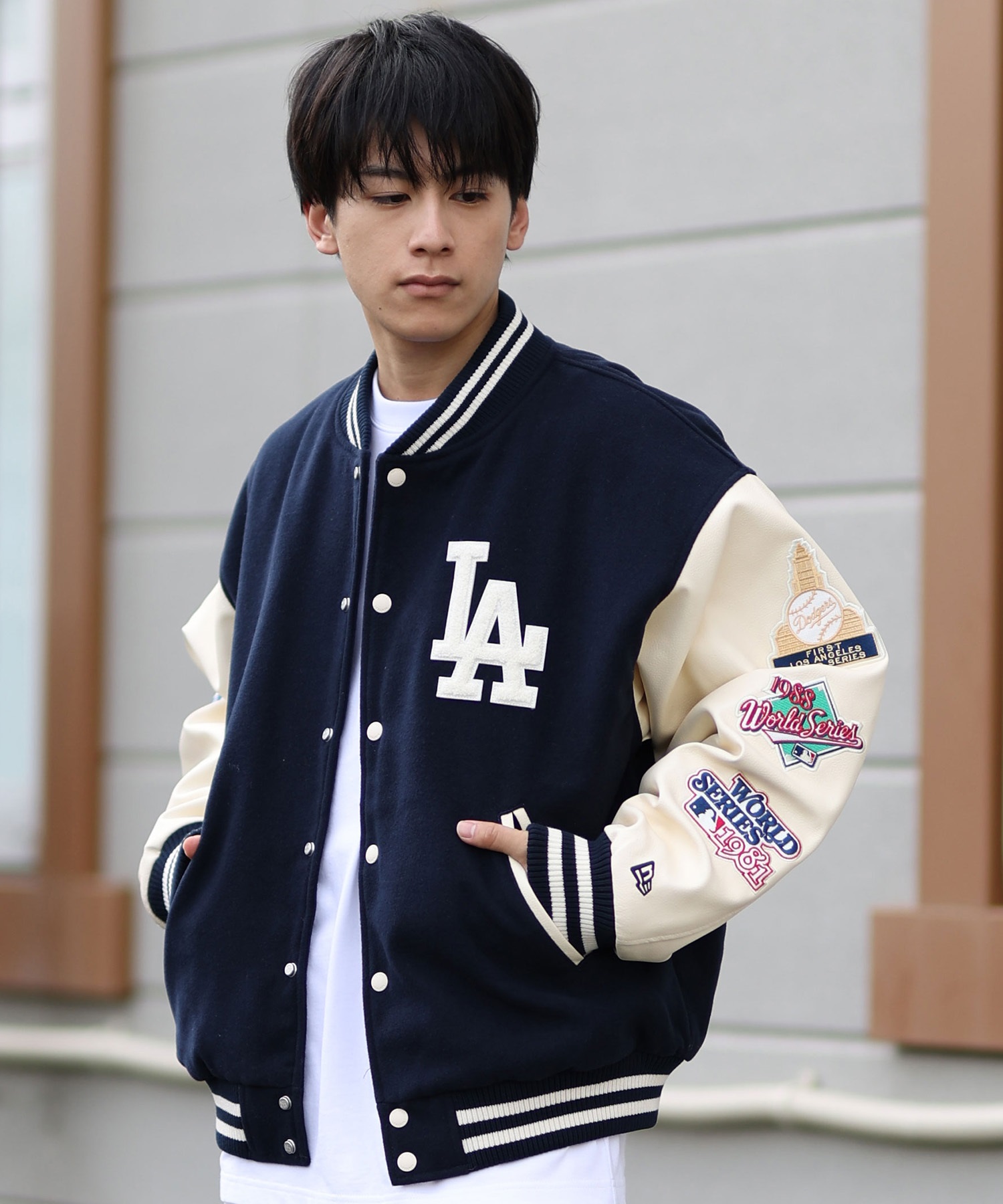 NEW ERA ニューエラ アウター スタジャン メンズ MLB パッチ ヴァー