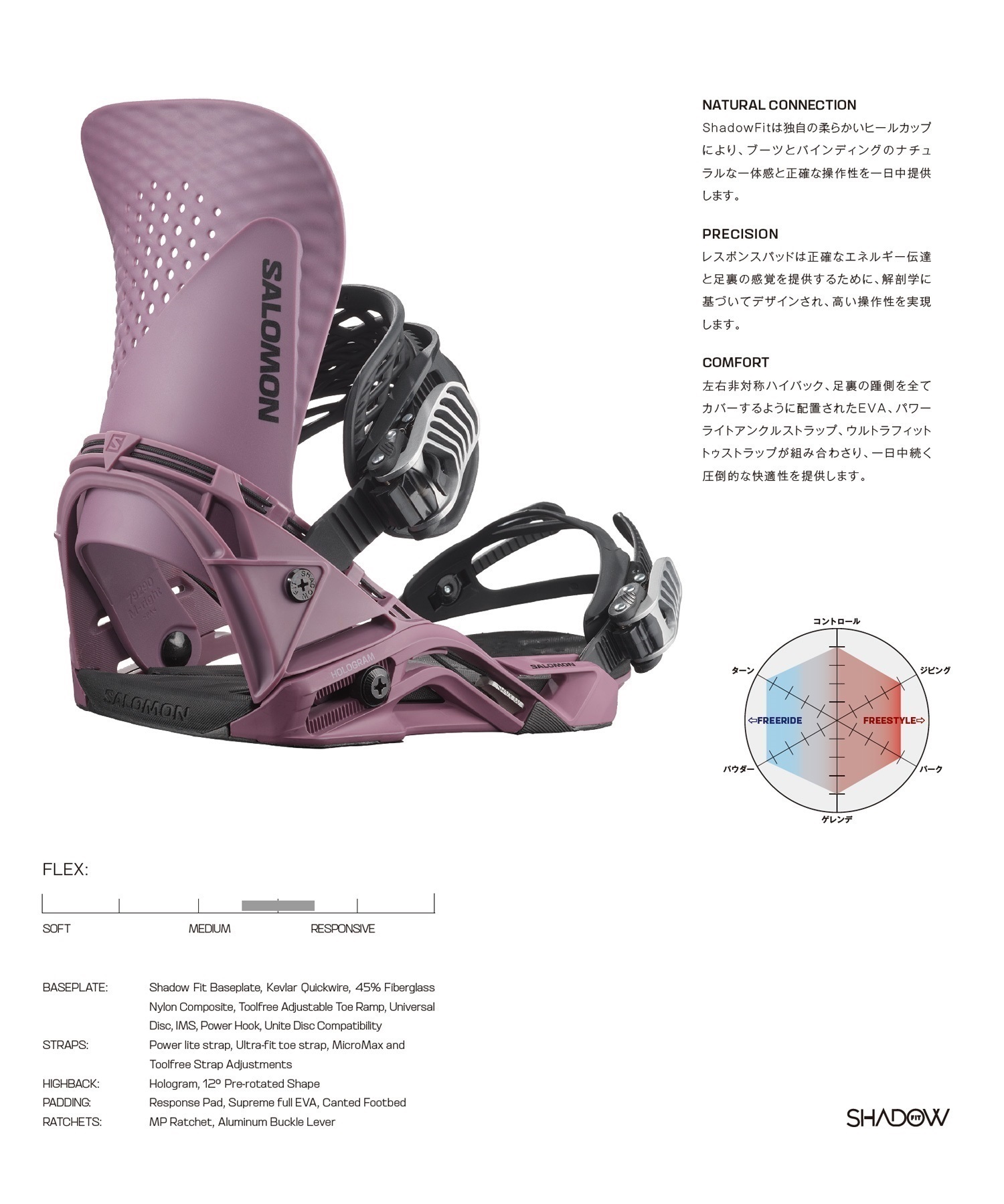 SALOMON サロモン HOLOGRAM シャドー スノーボード バインディング