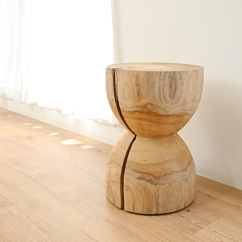 チーク材 無塗装 ラウンドスツール 丸型 C490XXを激安で販売する京都の