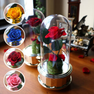 ローズドームオルゴール 美女と野獣 （固定曲）バラ 回転 ｜株式会社