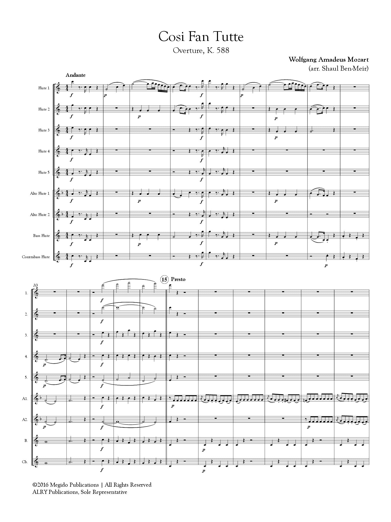 コジ・ファン・トゥッテ序曲・K.588 (モーツァルト) (フルート九重奏