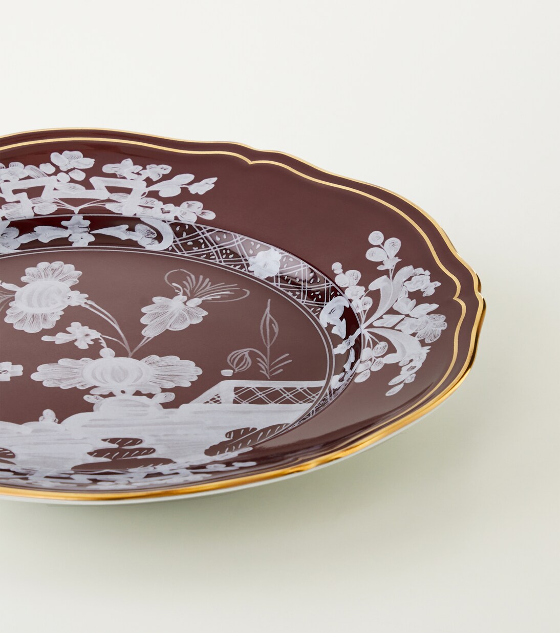 Oriente Italiano porcelain soup plate in brown - Ginori 1735