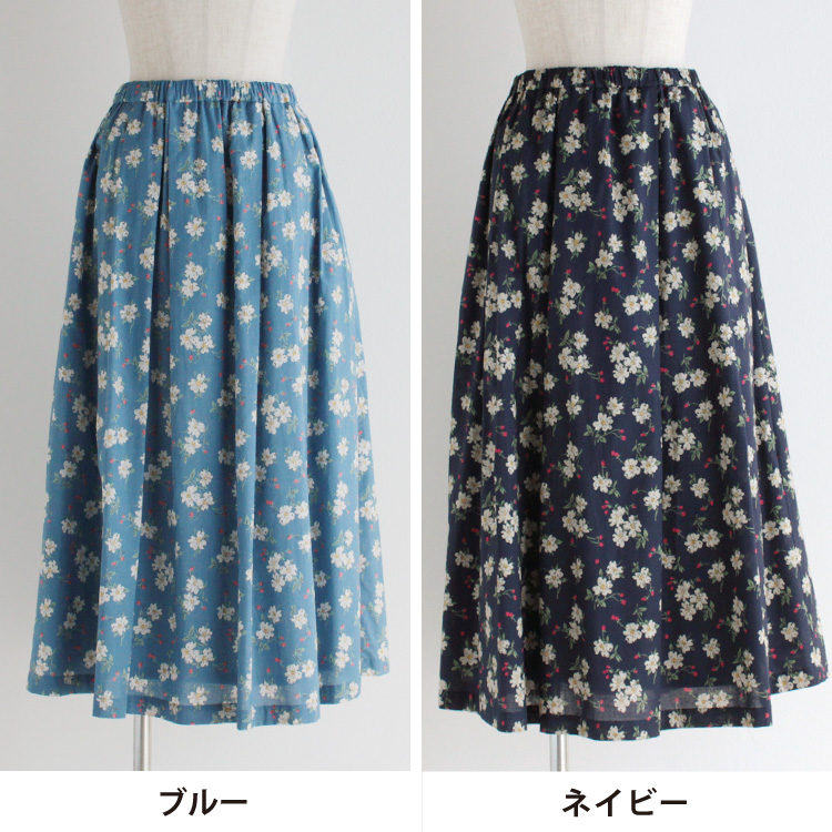 nofl】コットン花柄プリントスカート 644208790 | ナチュラル服通販