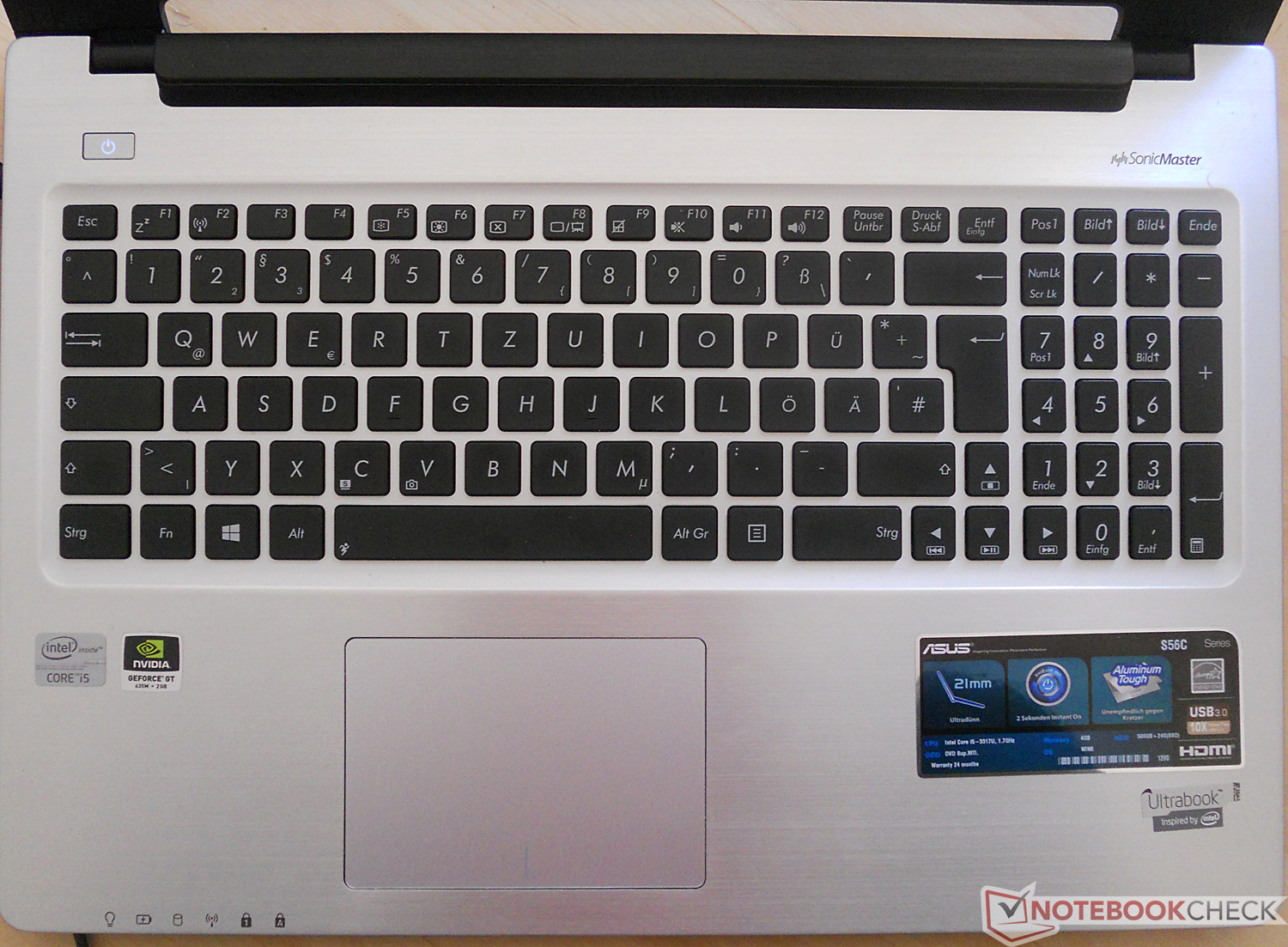 Review Asus S56CM Ultrabook - NotebookCheck.net Reviews