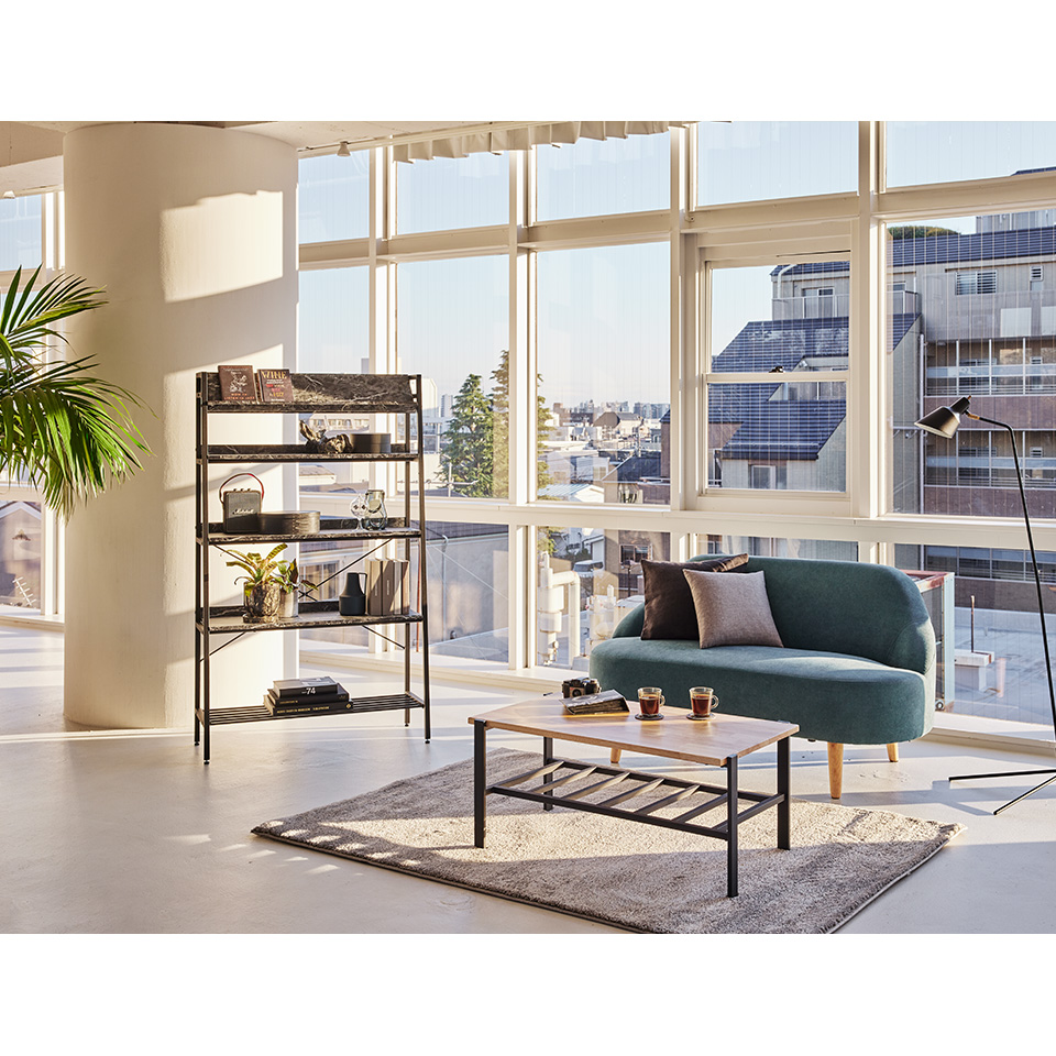 シェルフBF8563【送料無料】マーブル/ブラック | NOCEノーチェ 家具