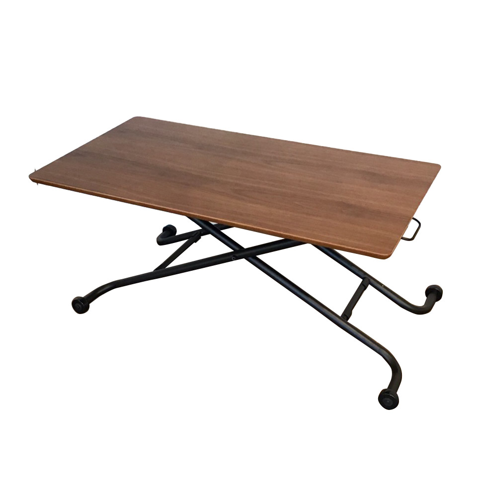 アジャスタブルテーブルBF6420【送料無料】 ブラック×ウォールナット