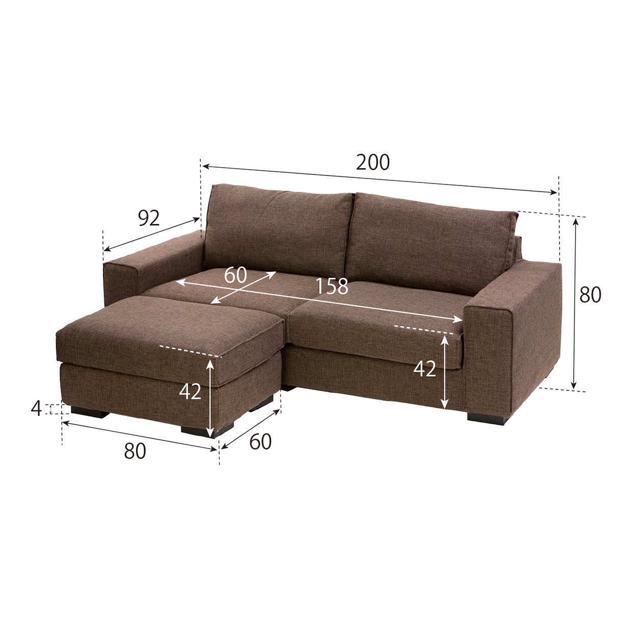 ソファTD9811A 3人掛けセット（オットマン付き）【送料・開梱設置無料