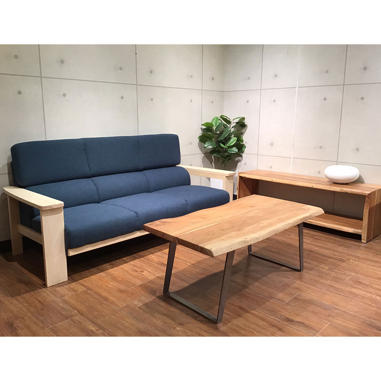 ソファNC779 3人掛け【送料・開梱設置無料】 ブルー/ナチュラル | NOCE